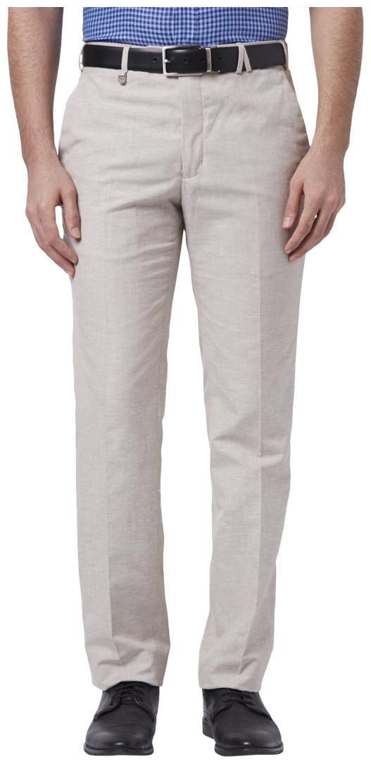 

Park Avenue Men Solid Slim Fit Formal Trouser - Beige