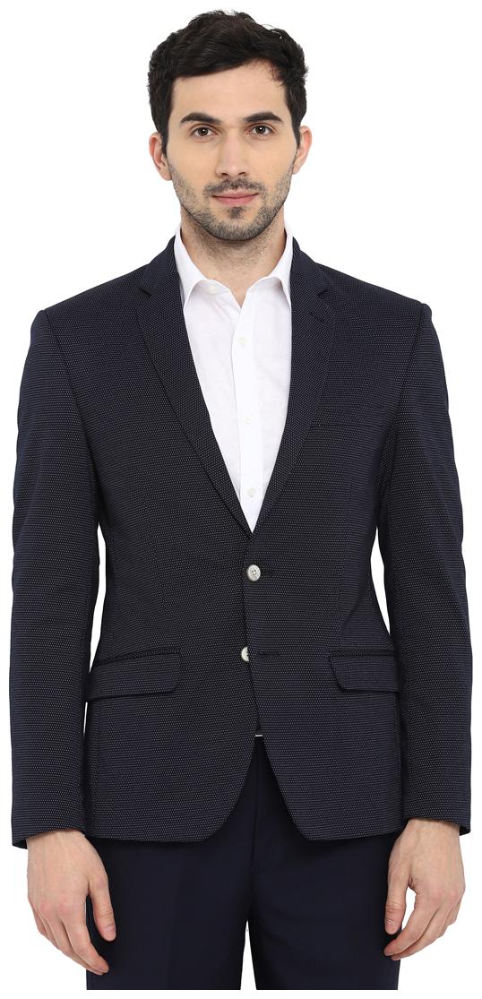 

Park Avenue Men Blue Solid Slim fit Single Breasted Blazer