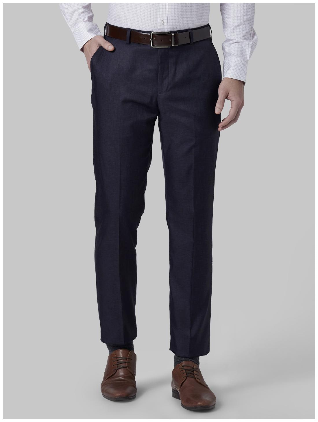 

Park Avenue Men Solid Regular Fit Formal Trouser - Blue