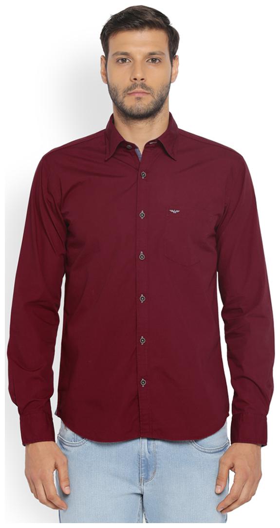 

Park Avenue Men Maroon Solid Slim Fit Casual Shirt