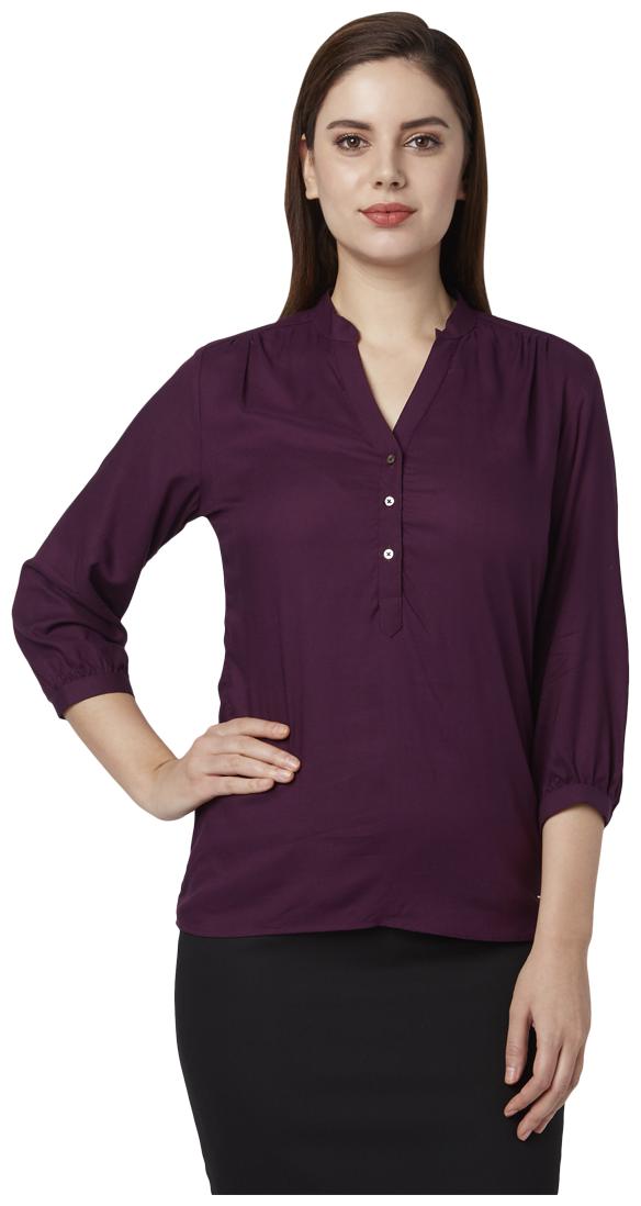 

Park Avenue Women Solid Regular top - Purple