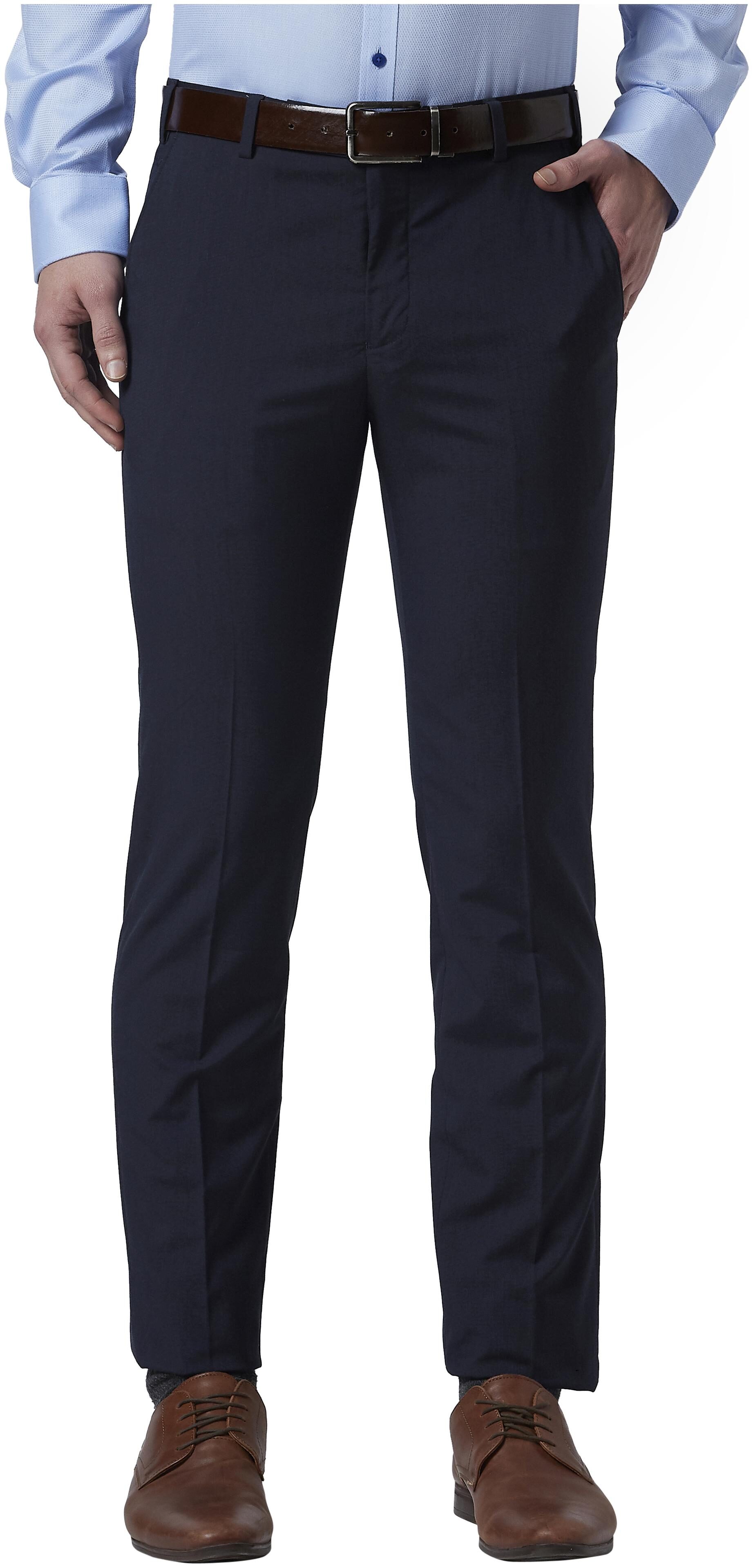 

Park Avenue Men Solid Slim Fit Formal Trouser - Blue