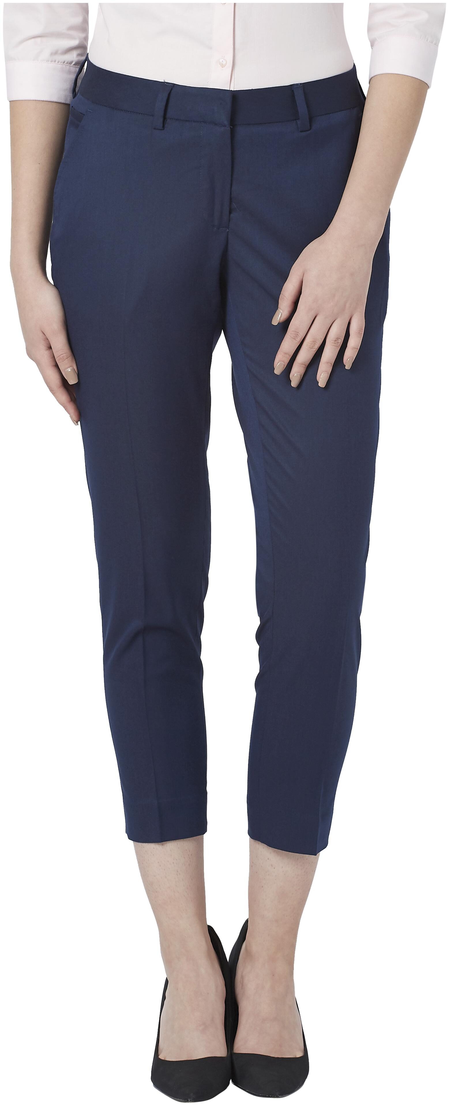 

Park Avenue Women Blue Tapered fit Regular trousers