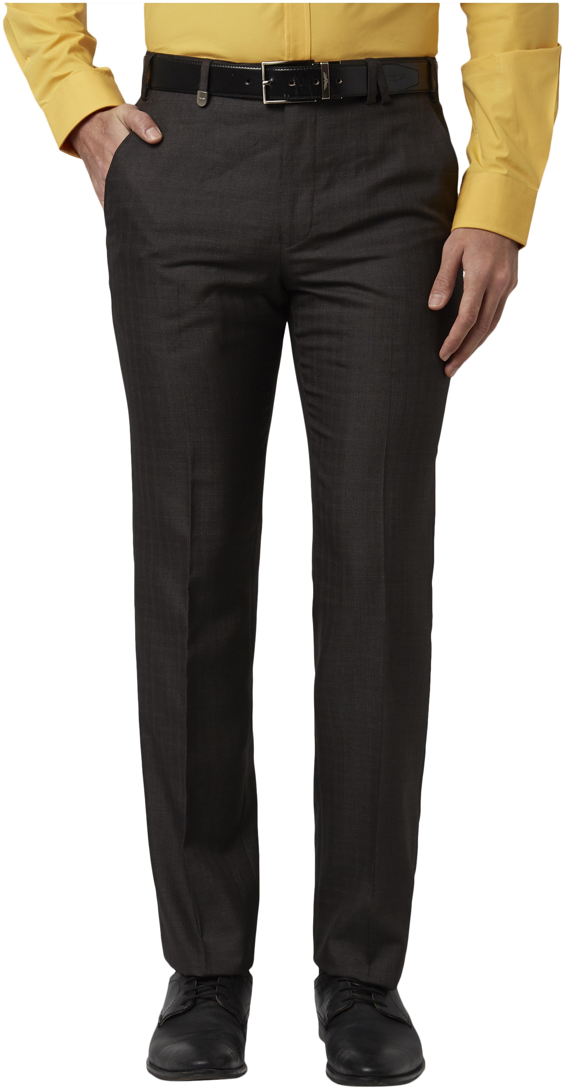 

Park Avenue Men Checked Regular Fit Formal Trouser - Brown