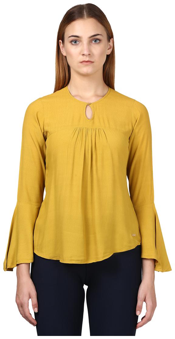 

Park Avenue Women Women Solid Regular top - Yellow