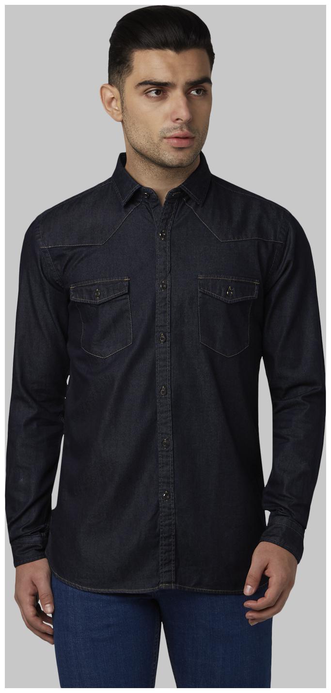 

Park Avenue Men Blue Solid Slim Fit Casual Shirt
