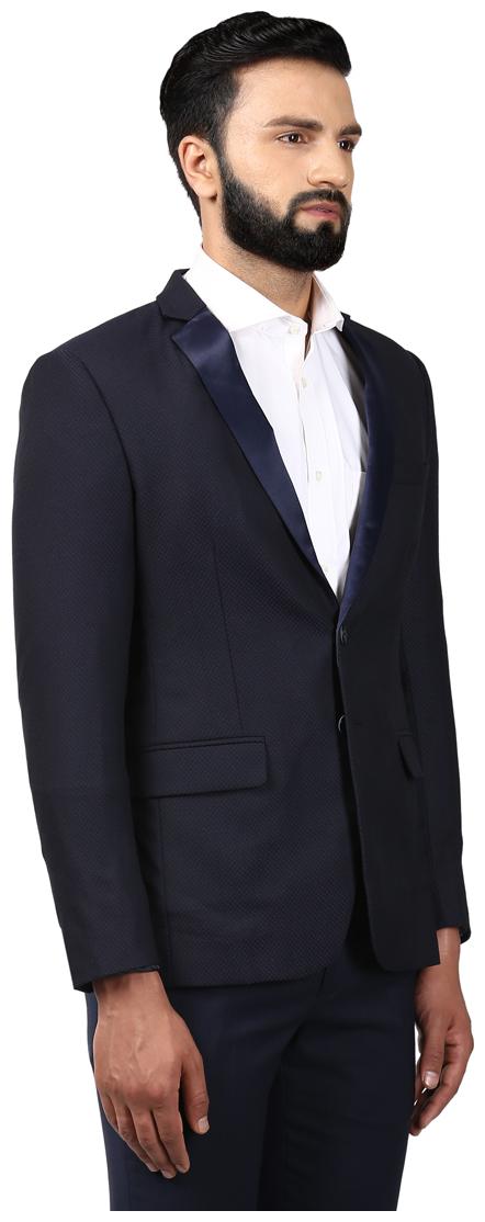

Park Avenue Men Blue Solid Slim fit Single Breasted Blazer