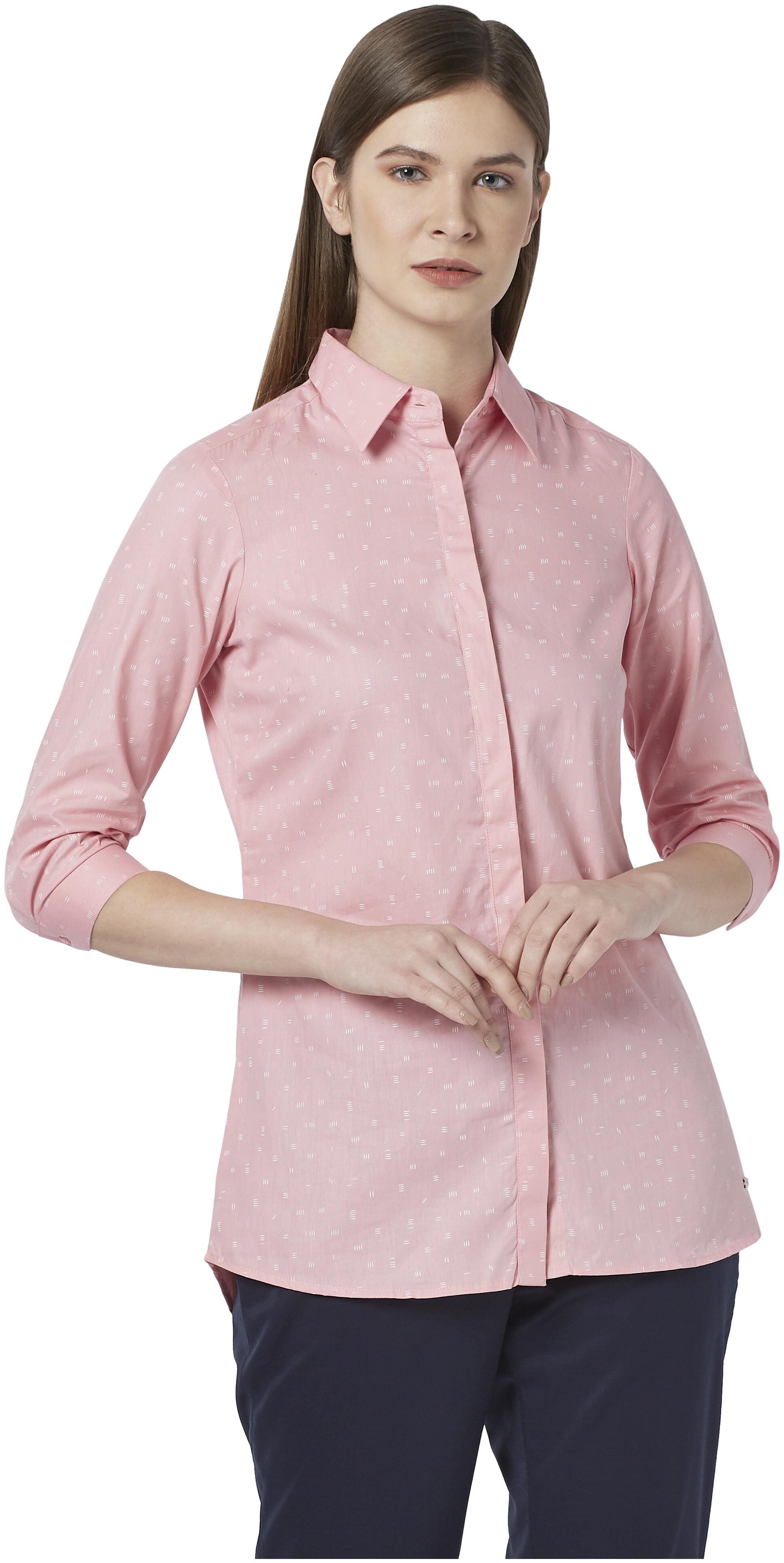 

Park Avenue Women Pink Printed Regular Fit Shirt