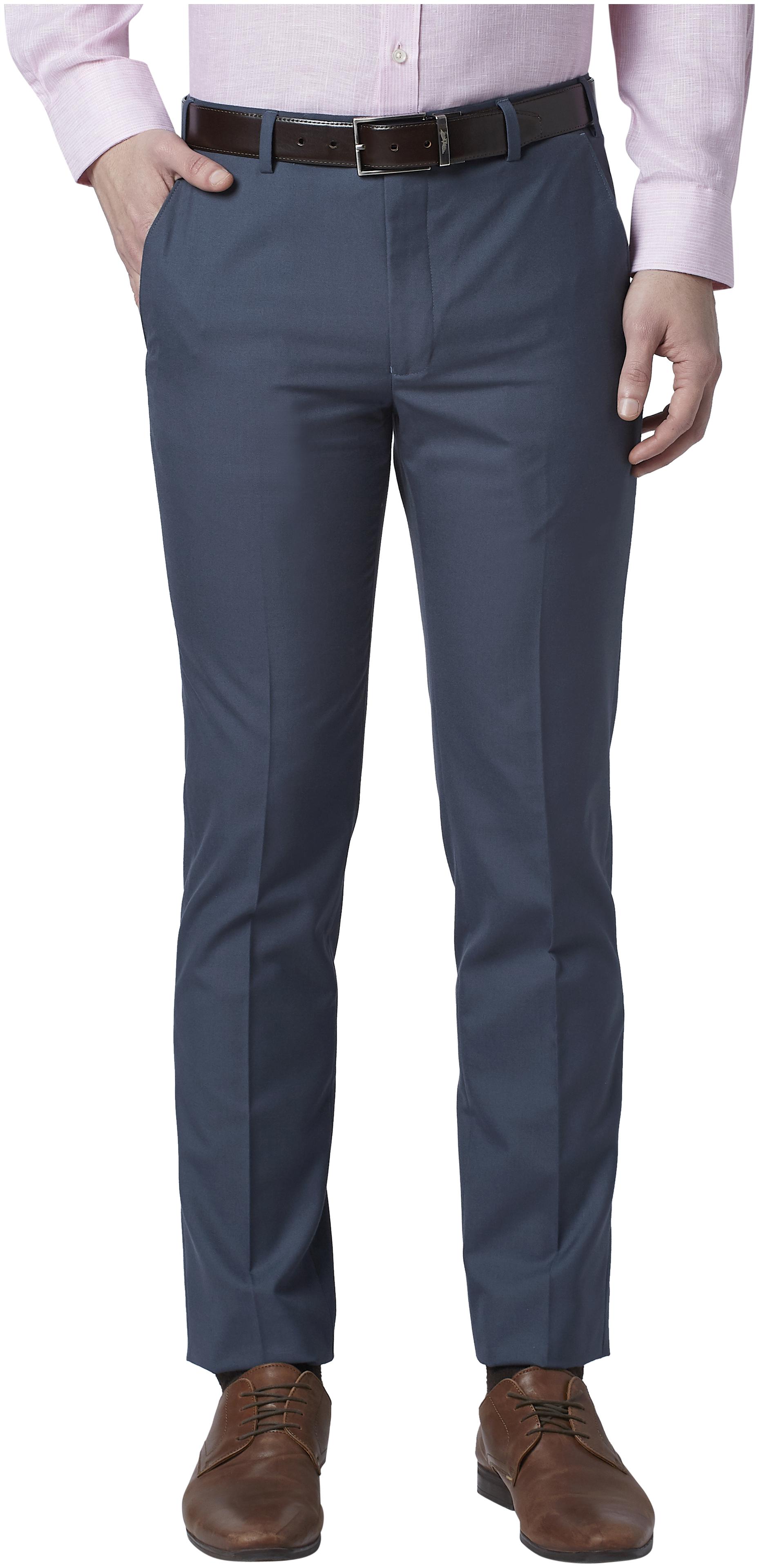 

Park Avenue Men Solid Slim Fit Formal Trouser - Blue