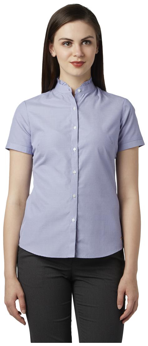 

Park Avenue Women Blue Solid Regular Fit Shirt
