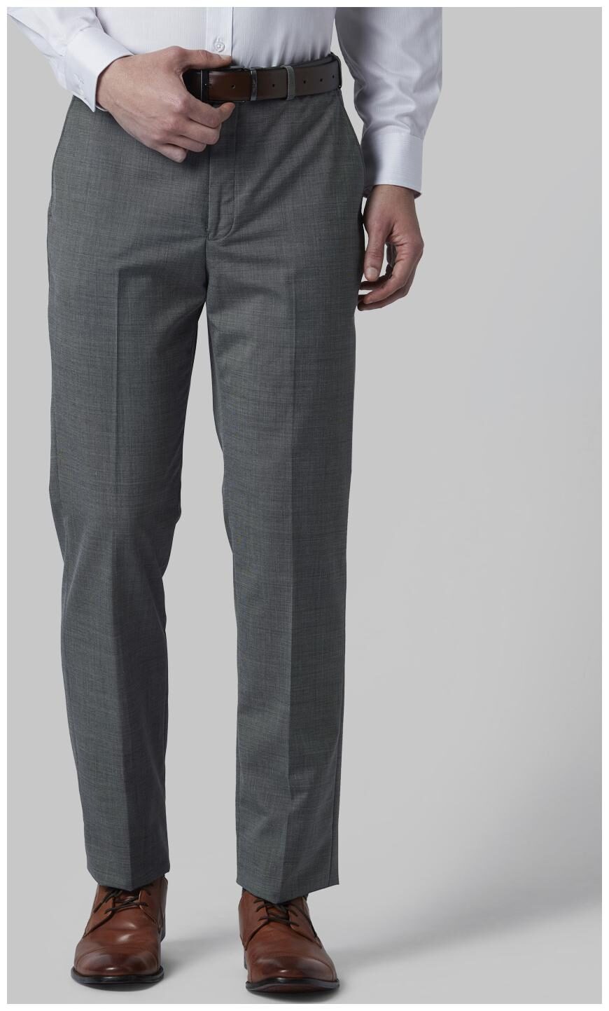 

Park Avenue Men Solid Regular Fit Formal Trouser - Grey