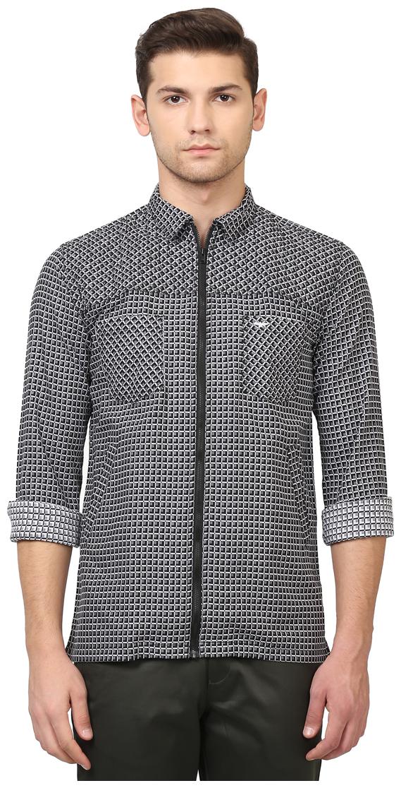 

Park Avenue Men Black Checked Slim Fit Casual Shirt