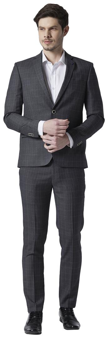 

Park Avenue Men Blended Single Breasted Suit Grey