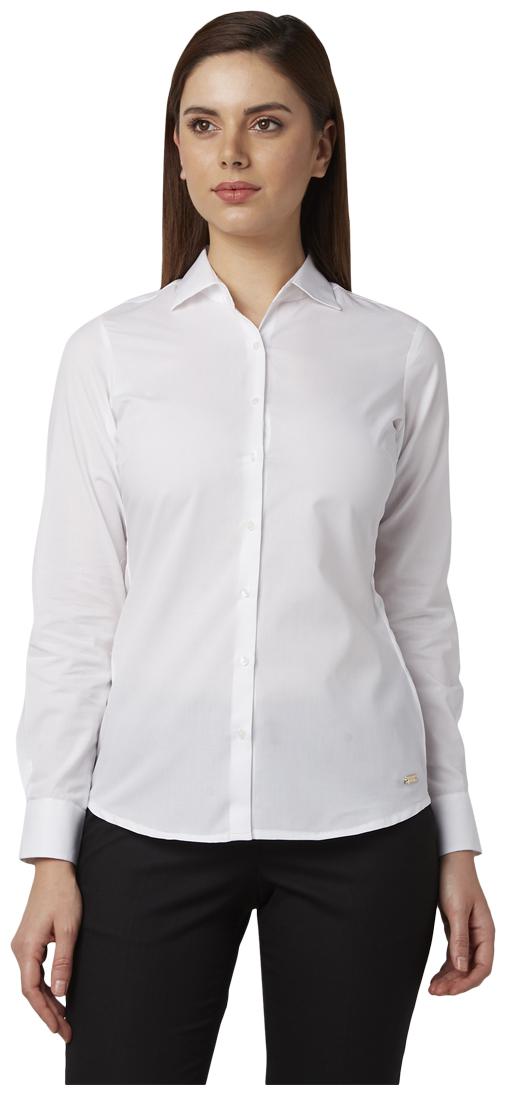 

Park Avenue Women White Solid Regular Fit Shirt