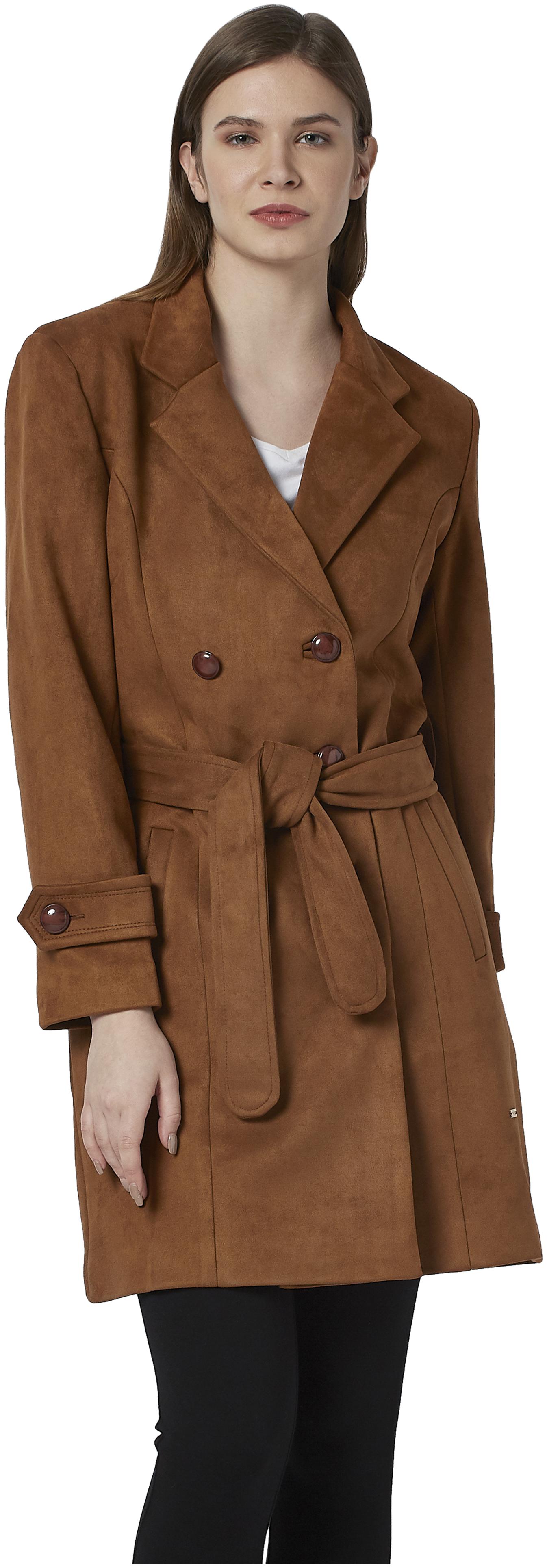 

Park Avenue Women Solid Duster Jacket - Brown