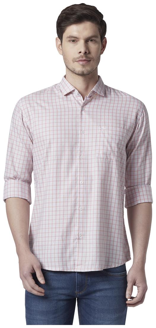 

Park Avenue Men Red Checked Slim Fit Casual Shirt