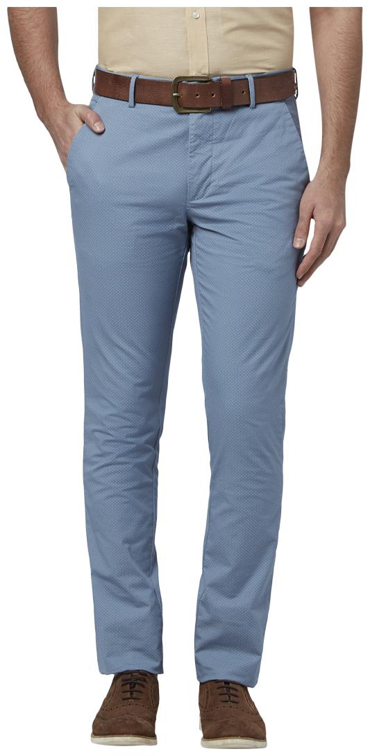 

Park Avenue Men Blue Printed Tapered fit Regular trousers