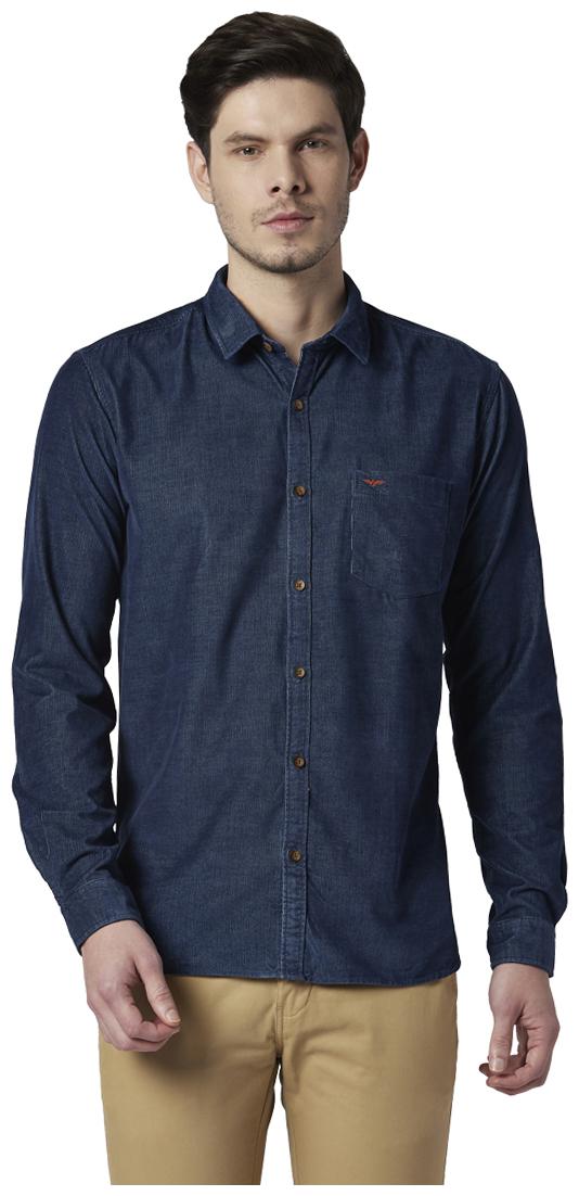

Park Avenue Men Blue Solid Slim Fit Casual Shirt