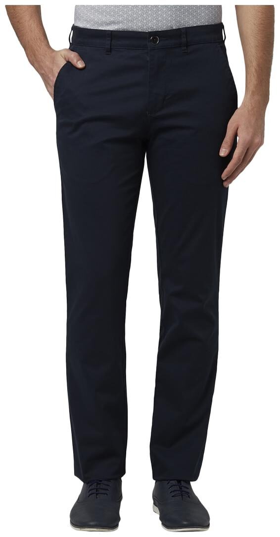 

Park Avenue Men Blue Solid Tapered fit Regular trousers
