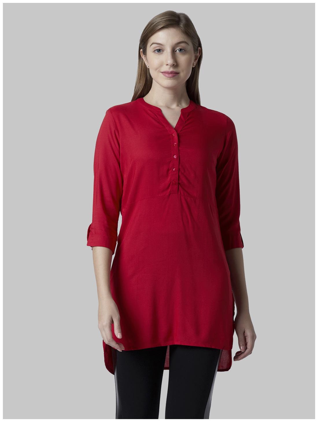 

Park Avenue Women Solid Regular top - Red