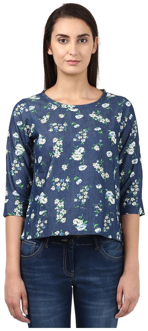 

Park Avenue Women Printed Regular top - Blue