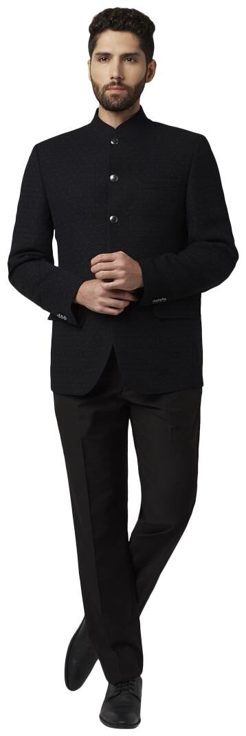 

Park Avenue Men Polyester Single Breasted Suit Black color