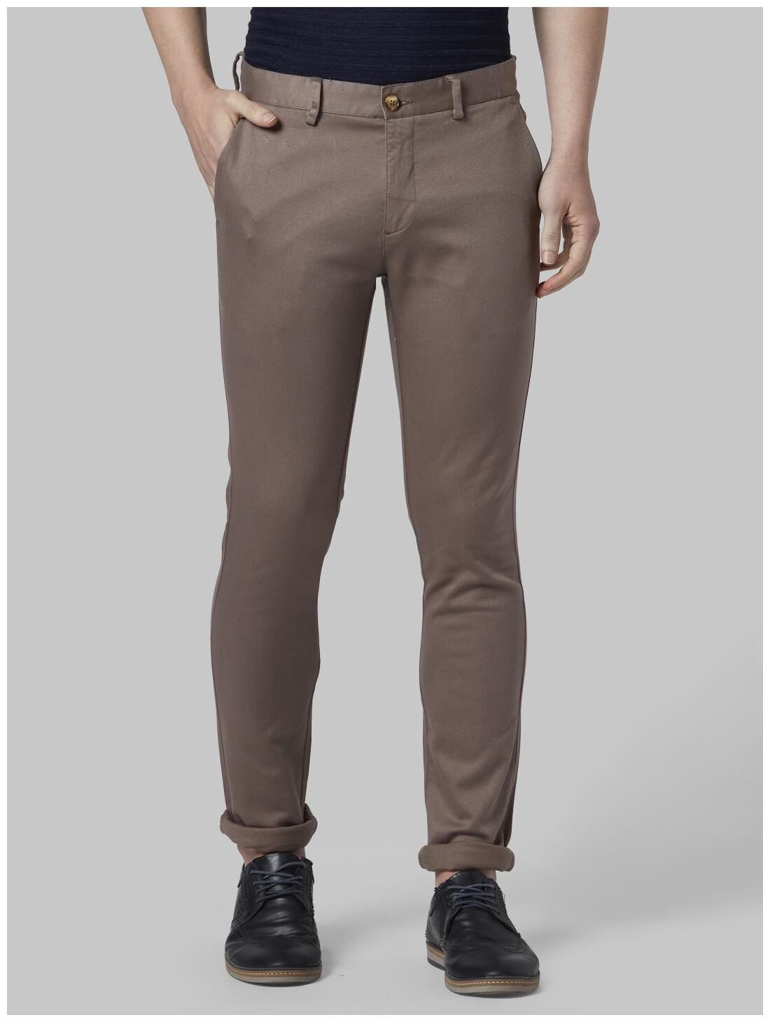 

Park Avenue Men Grey Solid Regular fit Regular trousers