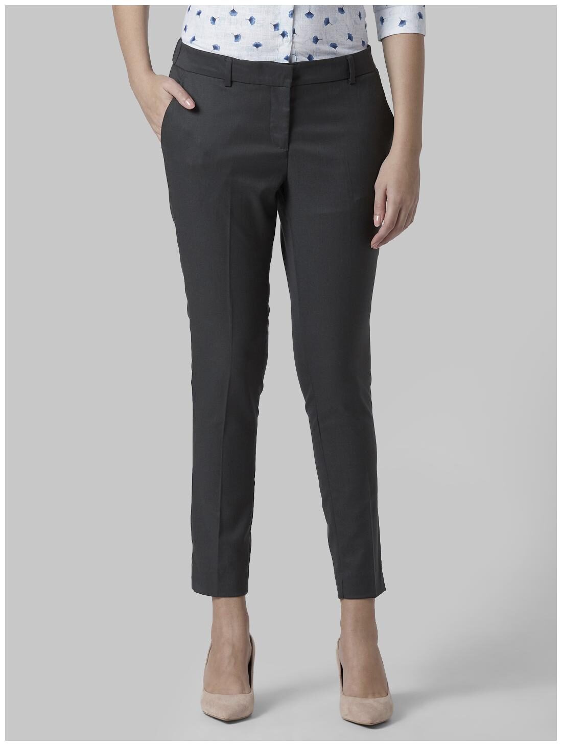 

Park Avenue Women Grey Regular fit Regular trousers