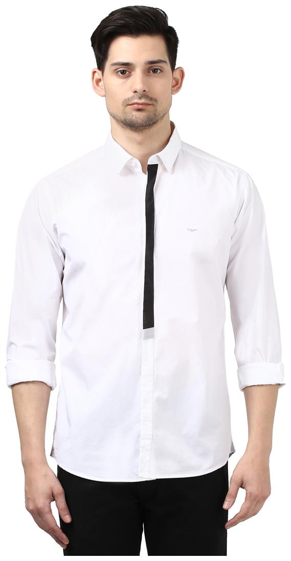 

Park Avenue Men White Solid Slim Fit Casual Shirt
