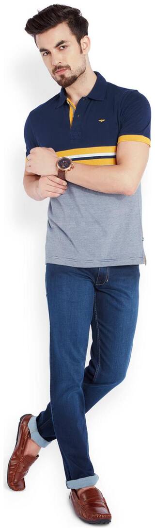 Park Avenue Men's Regular Fit Polo T-Shirt - Blue