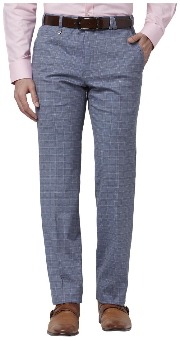 

Park Avenue Men Checked Regular Fit Formal Trouser - Grey