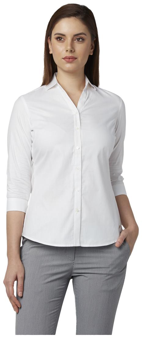 

Park Avenue Women White Solid Regular Fit Shirt