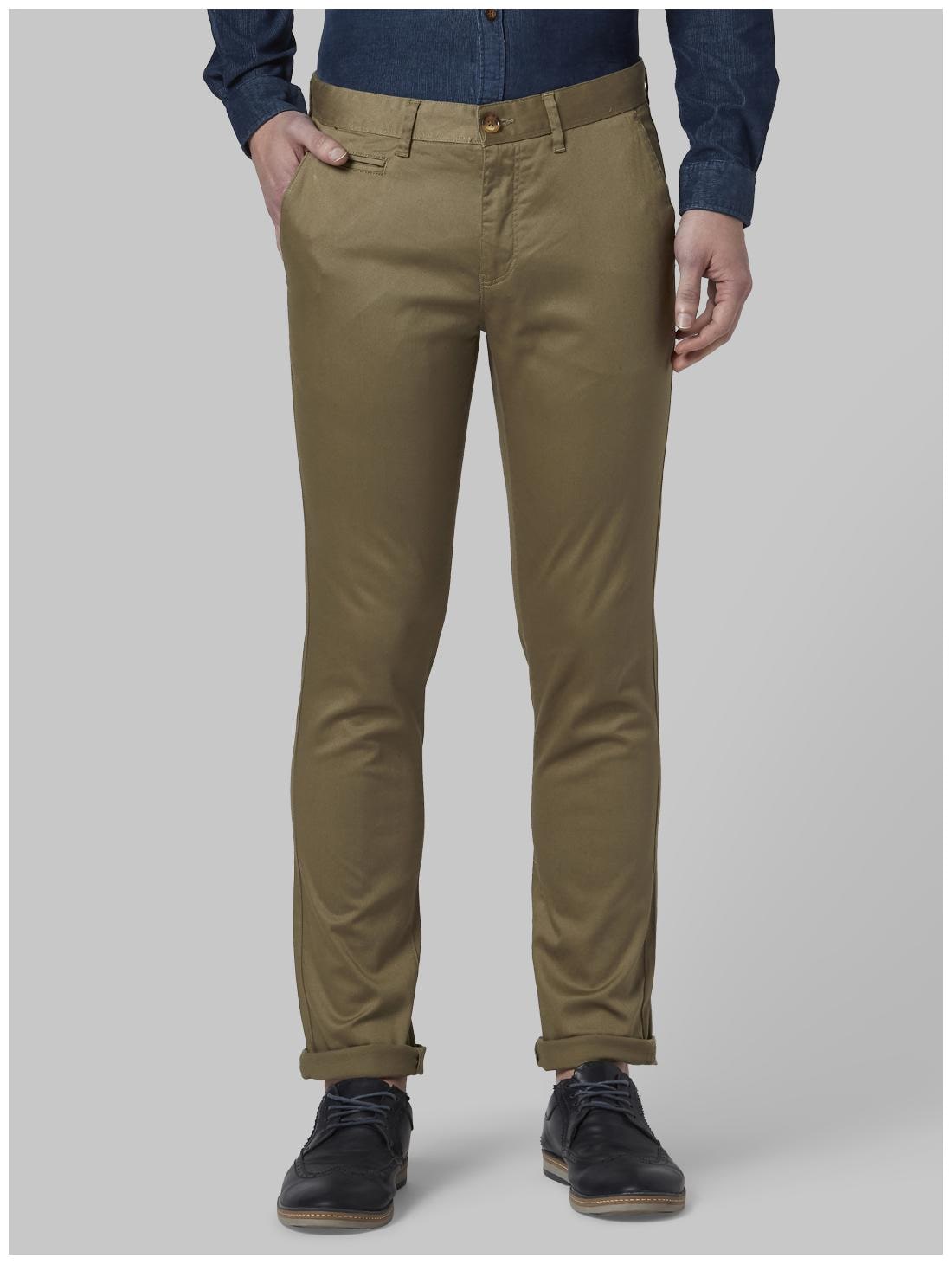 

Park Avenue Men Green Solid Regular fit Regular trousers