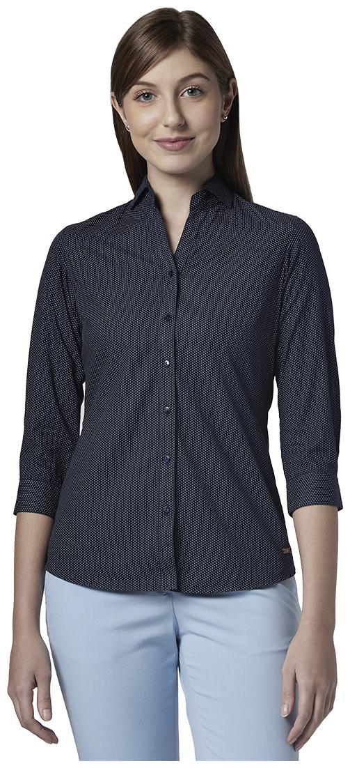 

Park Avenue Women Blue Printed Regular Fit Shirt