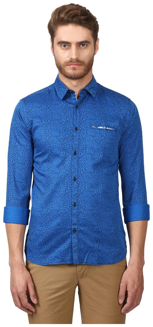 

Park Avenue Men Blue Printed Slim Fit Casual Shirt