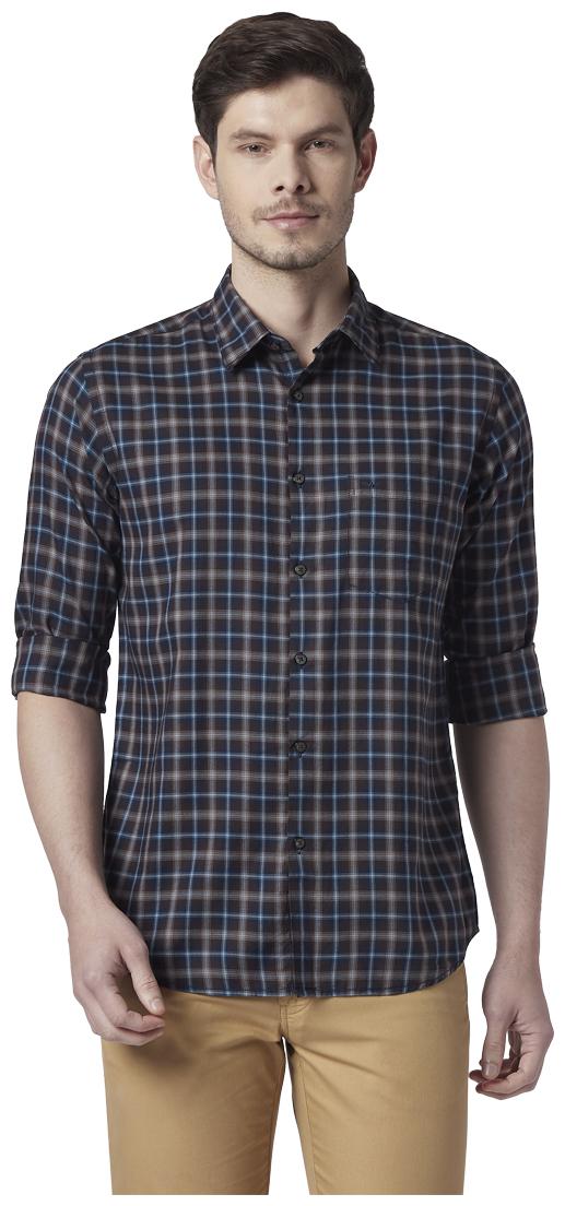 

Park Avenue Men Blue Checked Slim Fit Casual Shirt