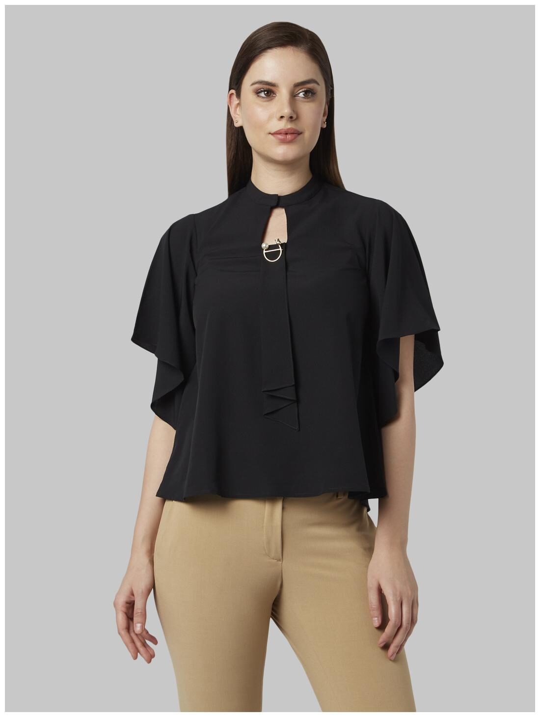 

Park Avenue Women Solid Regular tunic - Black
