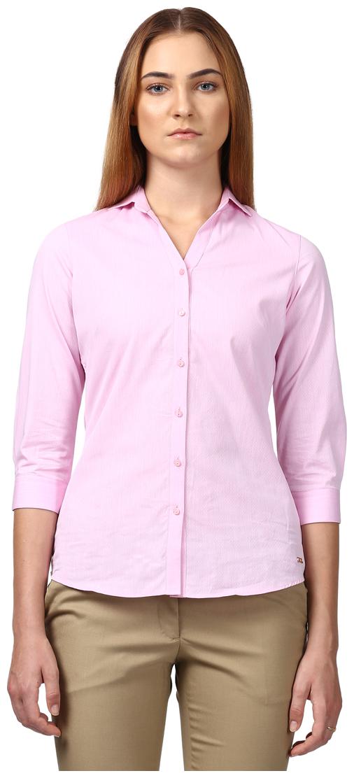 

Park Avenue Women Women Pink Solid Regular Fit Shirt