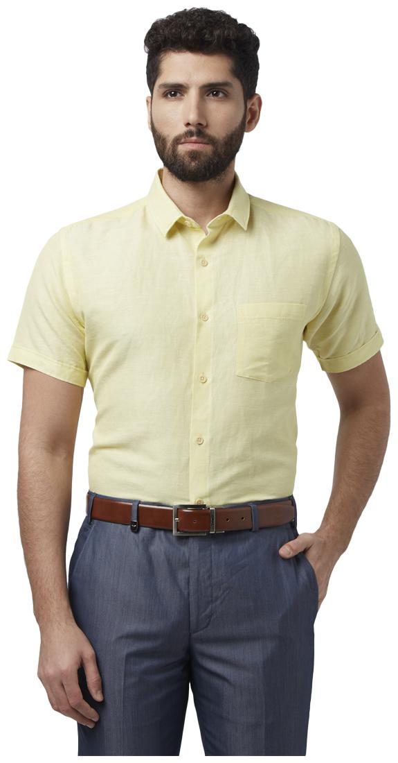 

Park Avenue Men Yellow Solid Slim Fit Casual Shirt
