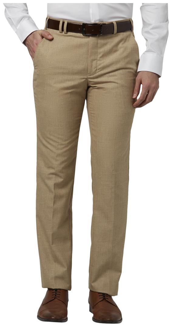 

Park Avenue Men Textured Slim Fit Formal Trouser - Beige