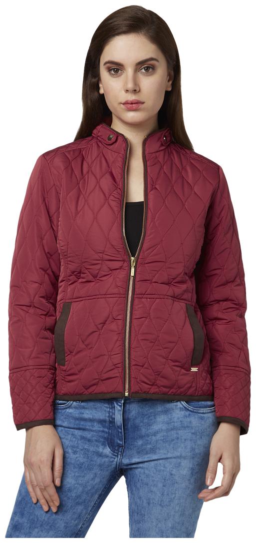 

Park Avenue Women Solid Regular Jacket - Red
