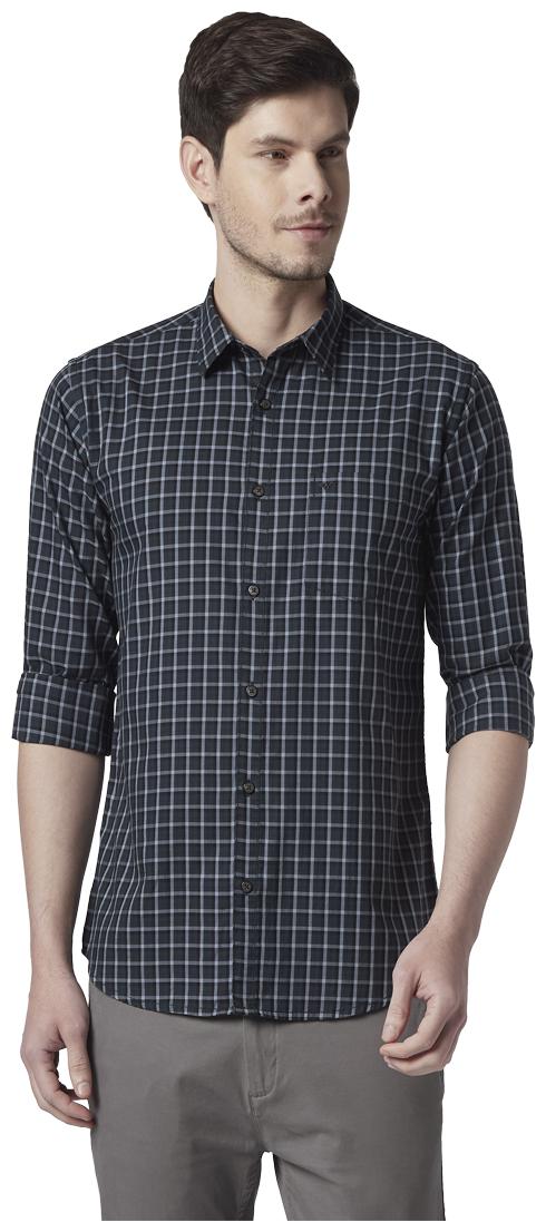 

Park Avenue Men Grey Checked Slim Fit Casual Shirt