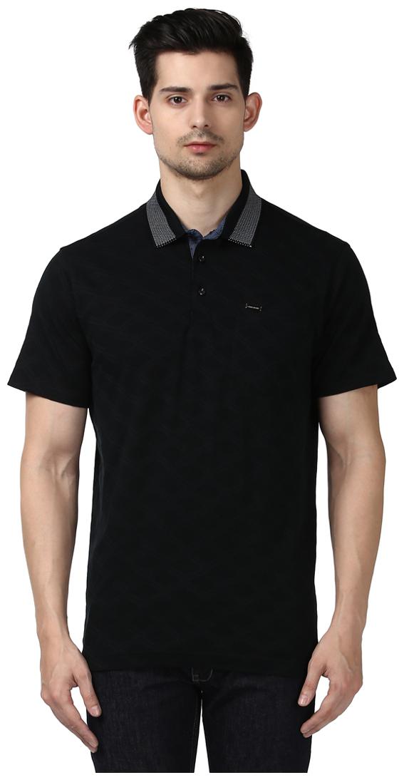 

Park Avenue Men Black Regular fit Cotton Polo collar T-Shirt - Pack Of 1