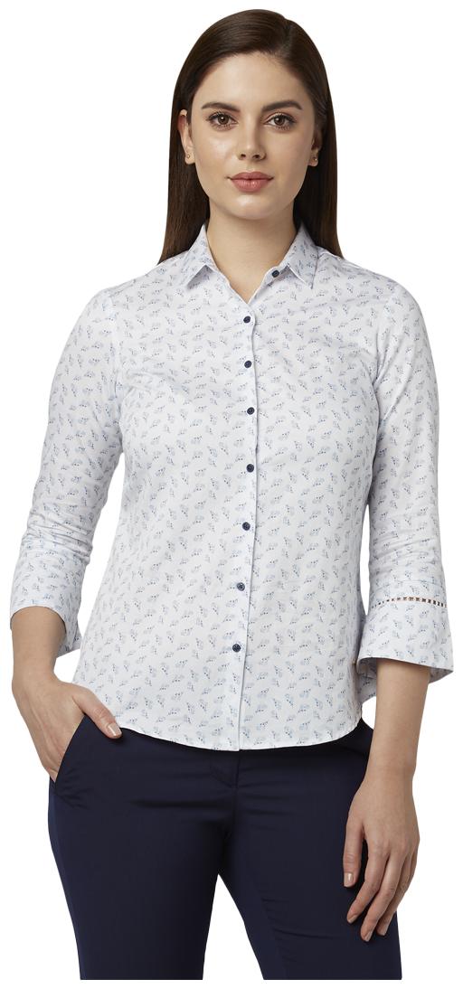 

Park Avenue Women White Printed Regular Fit Shirt
