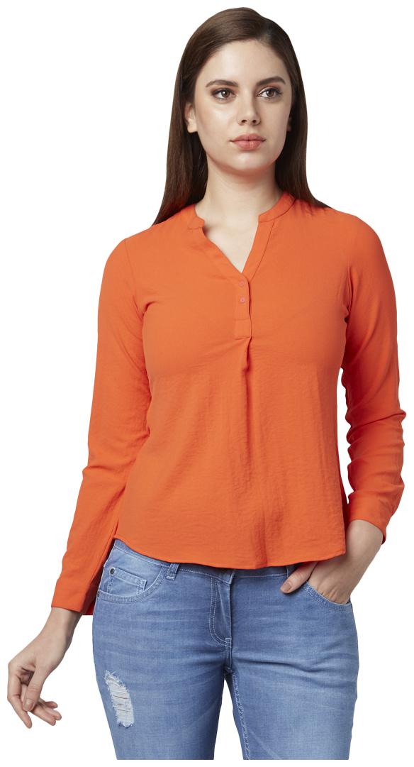 

Park Avenue Women Solid Regular top - Orange