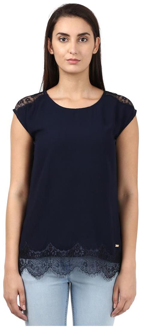 

Park Avenue Women Solid Regular top - Blue