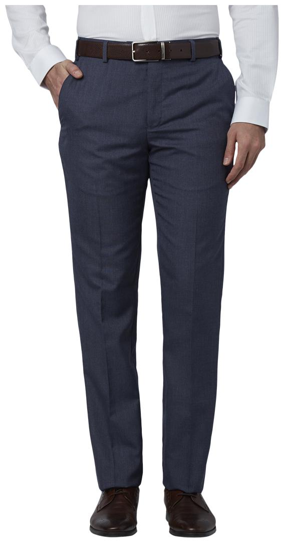 

Park Avenue Men Textured Slim Fit Formal Trouser - Blue