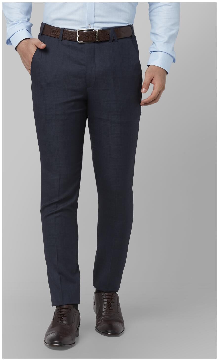 

Park Avenue Men Solid Regular Fit Formal Trouser - Blue