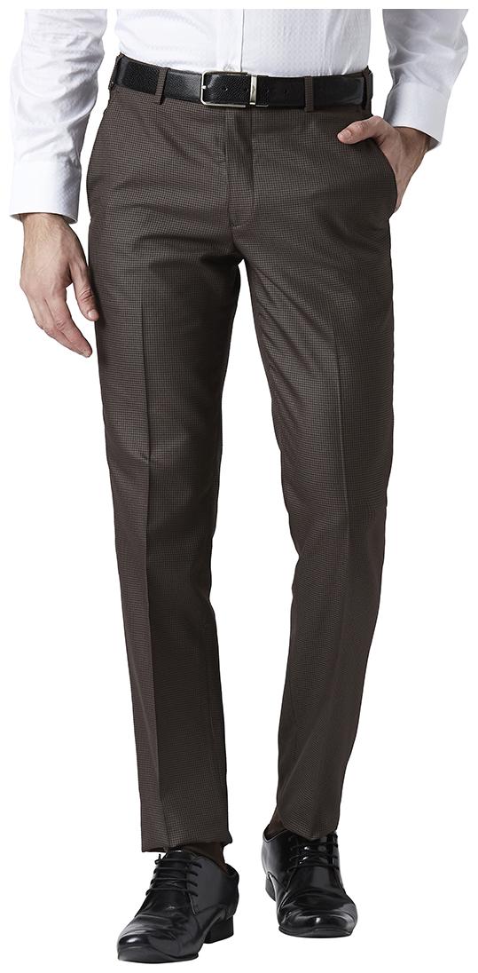 

Park Avenue Men Textured Slim Fit Formal Trouser - Brown