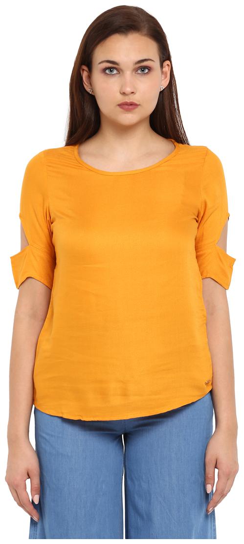 

Park Avenue Women Solid Regular top - Yellow
